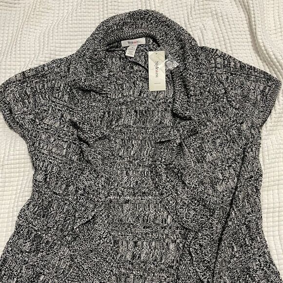 NWT- Style & Co. -M. Open Knit Ruffle Cardigan - Picture 3 of 7
